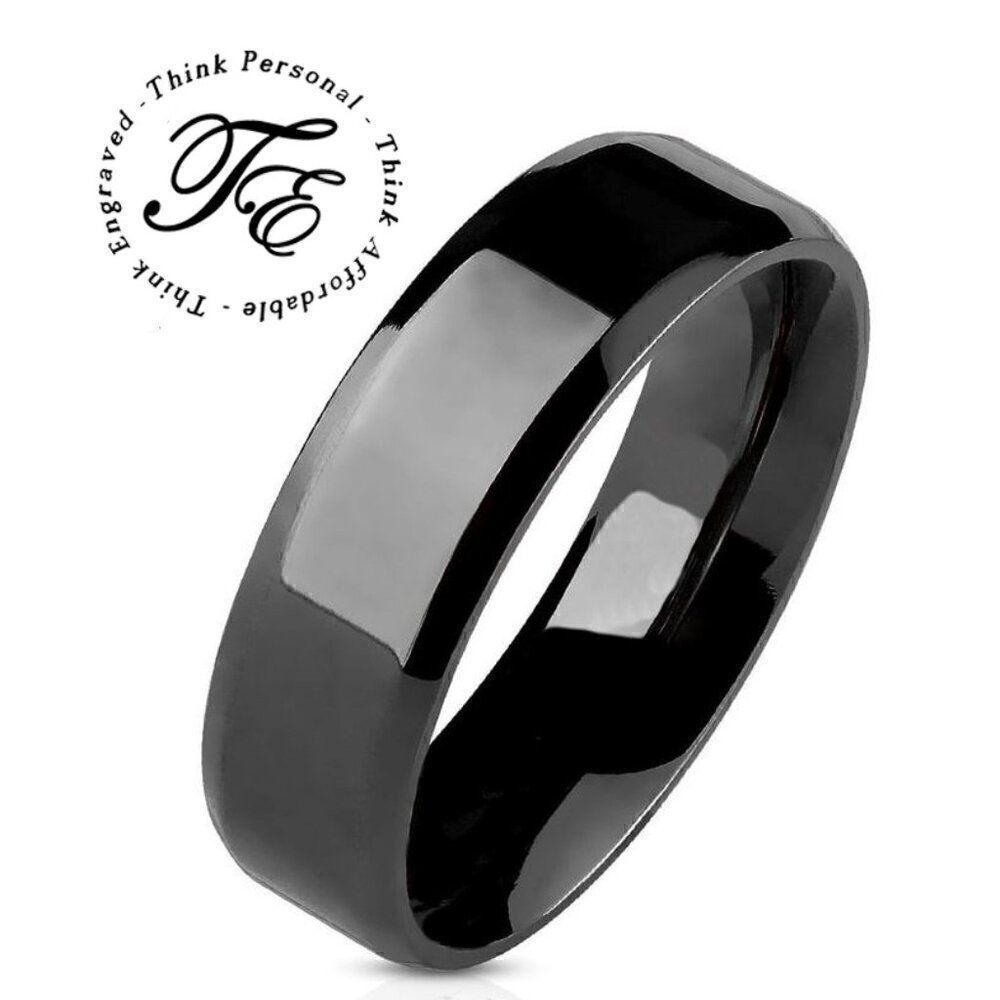 Traditional Women's Black Promise Ring Band - Girls Black Promise Ring For Her